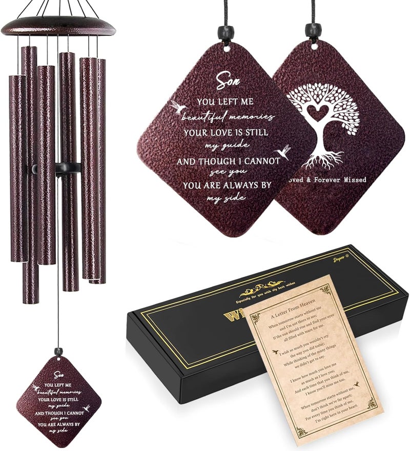 Doopeer Memorial Wind Chimes for Loss of Son, 32" Sympathy Wind Chimes in Memory of Son - Image 1